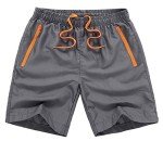 Men's Dark Grey Swim Shorts with Zipper Pockets