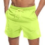 Men's Quick Dry Yellow Beach Shorts with Pockets