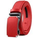 Men's Leather Ratchet Belt in Red