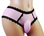 Aishani Men's Lace Hipster Pouch Panties - Pink