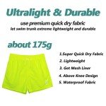 Men's Quick Dry Yellow Beach Shorts with Pockets