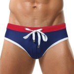 FEOYA Men's Colorblock Athletic Swim Briefs