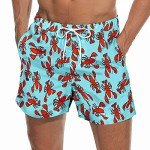 Men’s Quick-Dry Lobster Blue Beach Shorts