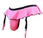 Sissy Pouch Panties Skirted Bikini Briefs - Rose Pink