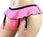 Sissy Pouch Panties Skirted Bikini Briefs - Rose Pink
