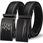 SIAELT Men's 2-Pack Leather Ratchet Belts