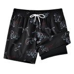 Men's 5.5" Dinosaur Print Swim Trunks
