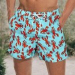 Men’s Quick-Dry Lobster Blue Beach Shorts