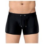 Black Quick Dry Men's Swim Briefs with Pockets