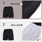 FEOYA Men's Quick Dry Swim Shorts with Pockets