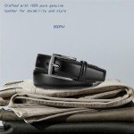 Men's Genuine Leather Adjustable Dress Belts - Black