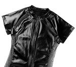 Men’s Shiny Black Latex Jumpsuit with Zipper