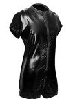 Men’s Shiny Black Latex Jumpsuit with Zipper