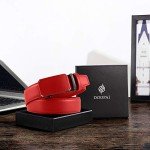 Men's Leather Ratchet Belt in Red