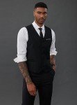 PJ PAUL JONES Men's Casual Black Waistcoat Vest