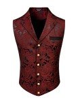 Wine Red Paisley Floral Men’s Tuxedo Vest