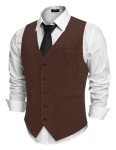 COOFANDY Slim Fit Herringbone Waistcoat for Men