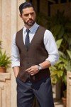 COOFANDY Slim Fit Herringbone Waistcoat for Men