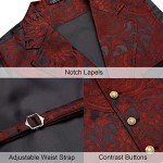 Wine Red Paisley Floral Men’s Tuxedo Vest
