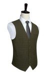 HISDERN Men's Olive Green Slim Fit Suit Vest