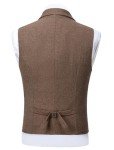 Burgundy Tweed Waistcoat for Men’s Formal Wear