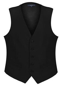 Gioberti Men's Black Formal Suit Vest, Medium