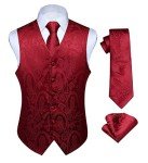 Men's Paisley Floral Waistcoat, Necktie & Pocket Square Set