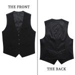 HISDERN Slim Fit Black Suit Vest for Men