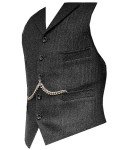DREFEEL Men's Green Wool Tweed Suit Vest