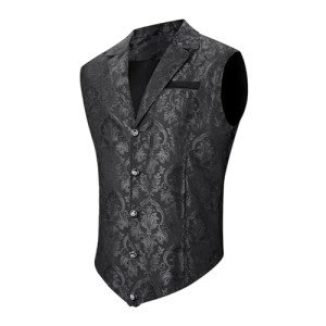 Men's Steampunk Gothic Vest - Black Waistcoat