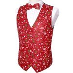Men's Christmas V-neck Vest Set with Bowtie