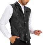 Men's Steampunk Gothic Vest - Black Waistcoat