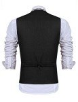 Men's Slim Fit V-Neck Dress Vest in Black