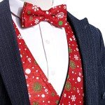 Men's Christmas V-neck Vest Set with Bowtie