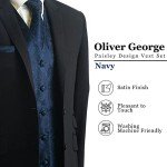 Navy Paisley Waistcoat and Bowtie Set for Men