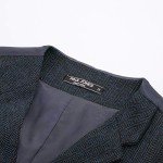 Navy Blue Slim Fit Tweed Vest for Men