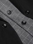 Men's Slim Fit Black Plaid Suit Vest