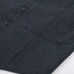 Navy Blue Slim Fit Tweed Vest for Men