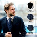 Navy Paisley Waistcoat and Bowtie Set for Men