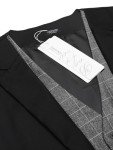 Men's Slim Fit Black Plaid Suit Vest