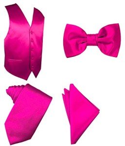 Fuchsia Pink Men's Formal Waistcoat and Accessories Set