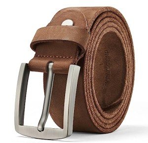 Genuine Leather Men's Casual Jean Belt - Brown