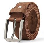 Genuine Leather Men's Casual Jean Belt - Brown