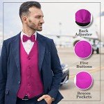 Fuchsia Pink Men's Formal Waistcoat and Accessories Set