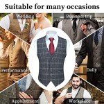 HISDERN Slim Fit Plaid Dress Vest for Men