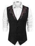 COOFANDY Men's Slim Fit Suede Vest Jacket