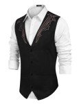 COOFANDY Men's Slim Fit Suede Vest Jacket