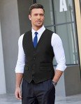Slim Fit Black Suit Vest for Men