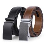 Men's 2 Pack Adjustable Leather Ratchet Belts
