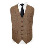 Vintage Navy Blue Wool Suit Vest for Men